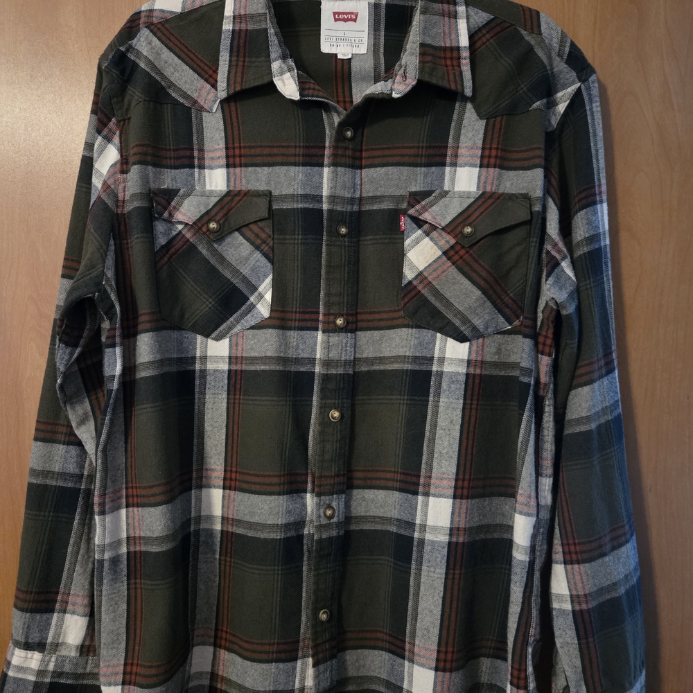 Levi's Black and Red Plaid Shirt